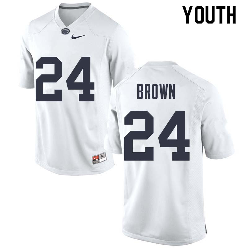 NCAA Nike Youth Penn State Nittany Lions D.J. Brown #24 College Football Authentic White Stitched Jersey KKL8098CC